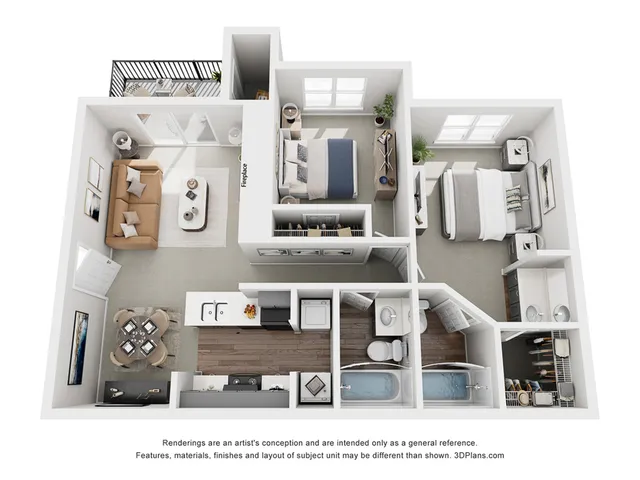 Star | 2 Bed 2 Bath | 826 sq ft | Park at Midtown Apartments in Greensboro
