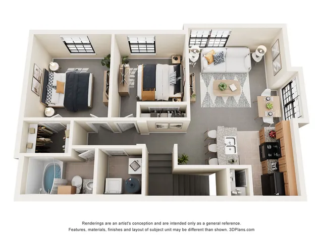 The Virginia Floor Plan | 2 Bedroom with 1 Bath | 918 Sq Ft | Enclave on Golden Triangle | Apartments in Fort Worth