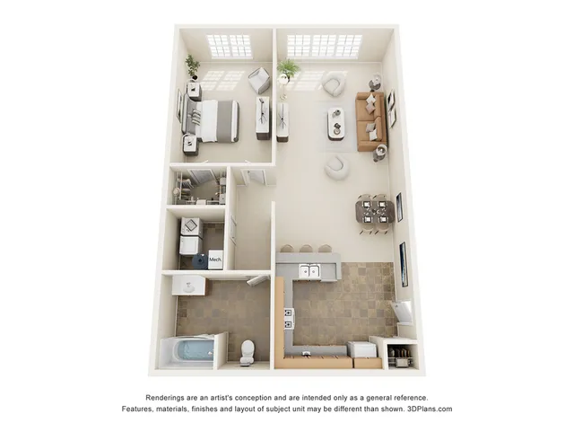 Ashley | 1 Bed 1 Bath | 834 sq ft | Morgan Ridge Apartments in Winston-Salem
