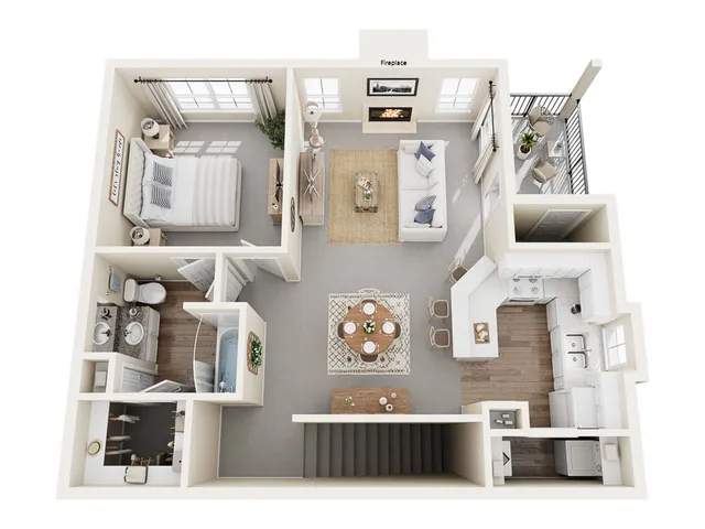 Monaco Floor Plan | 1 Bedroom with 1 Bath | 867 Square Feet | Stonebriar of Frisco | Apartment Homes
