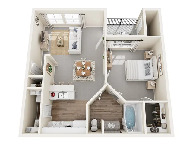 Degas A Floor Plan | 1 Bedroom with 1 Bath | 655 Square Feet | Stonebriar of Frisco | Apartment Homes