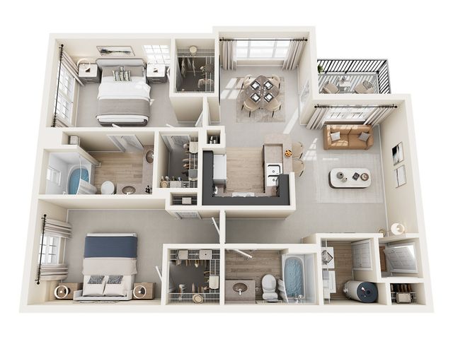 D Renovated | 2 Bedroom Apartment in Houston | 1138 sq ft | Raveneaux Apartment Homes