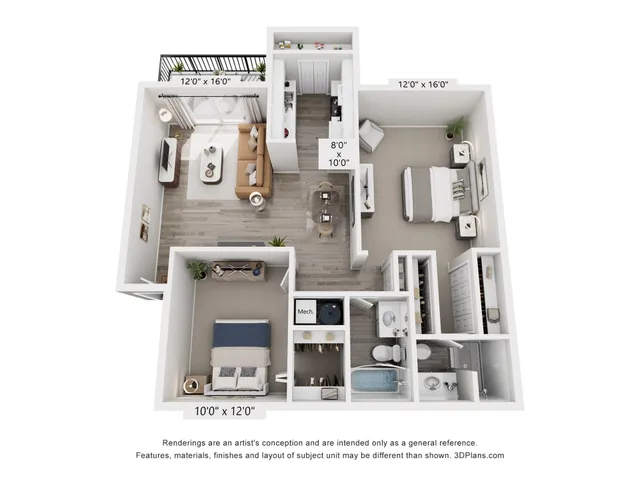 Somerset Floor Plan | 2 Bed 2 Bath | 998 sq ft | Fox Point in Old Farm Apartments in Millcreek