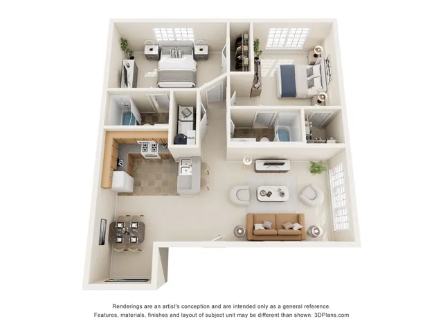 Abbott | 2 Bed 2 Bath | 1010 sq ft | Morgan Ridge Apartments in Winston-Salem