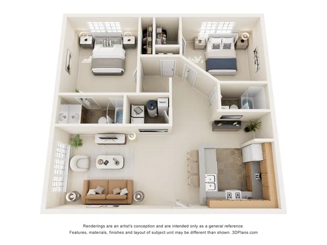 McKinney | 2 Bed 2 Bath | 1000 sq ft | Morgan Ridge Apartments in Winston-Salem