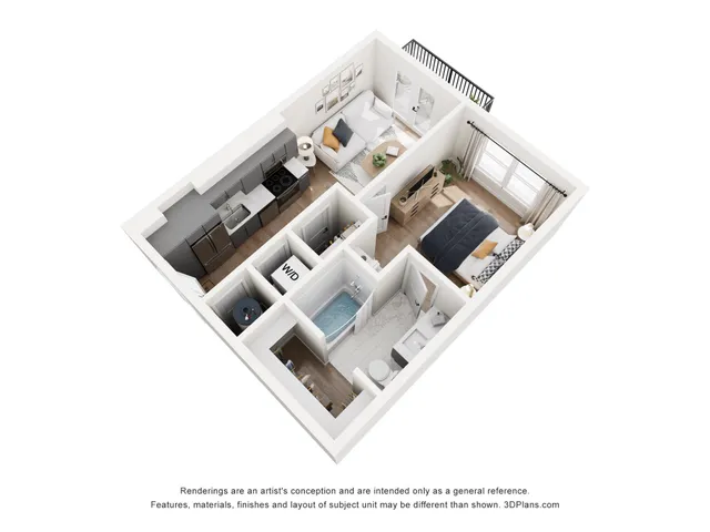 A1 | 1 Bedroom 1 Bath | The Westerly Apartments in Millcreek, UT