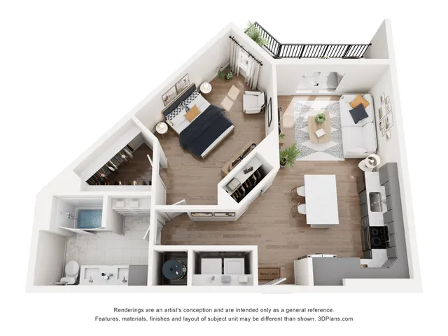 A12 | 1 Bedroom 1 Bath | The Westerly Apartments in Salt Lake City