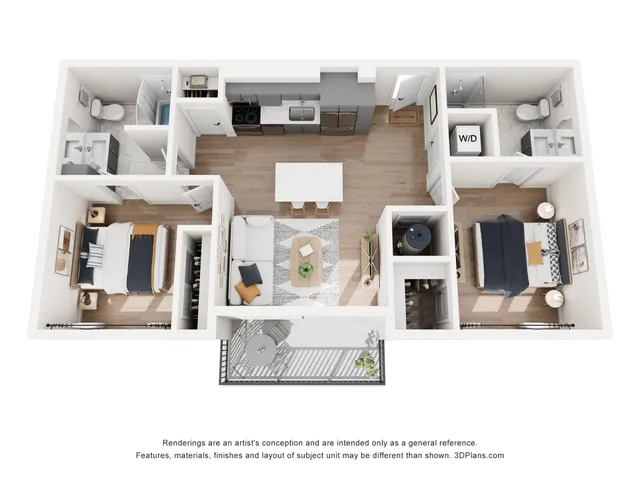 B1 | 2 Bedroom 2 Bath | The Westerly Apartments | Salt Lake City, UT