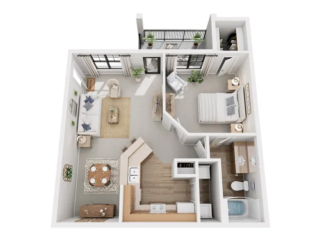 A2 Floor Plan | 1 Bedroom with 1 Bath | 754 Square Feet | Toscana at Valley Ridge | Apartment Homes