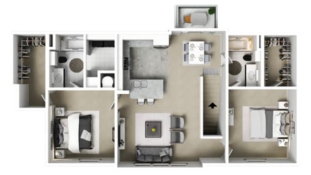 2Bedroom 2Bathroom above Garage apartment home.