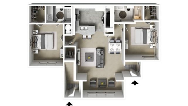 2bedroom 2bathroom Sunroom/ Great room