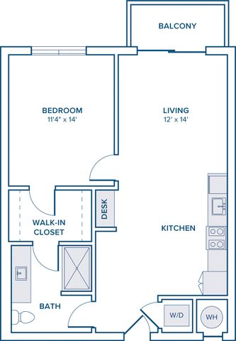 775 square foot one bed one bath floor plan in St. Petersburg, FL