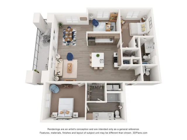 Two Bedroom w/ Flex Den - D1