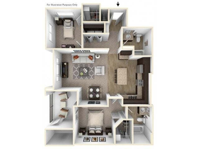 Two Bedroom, Two Bathroom