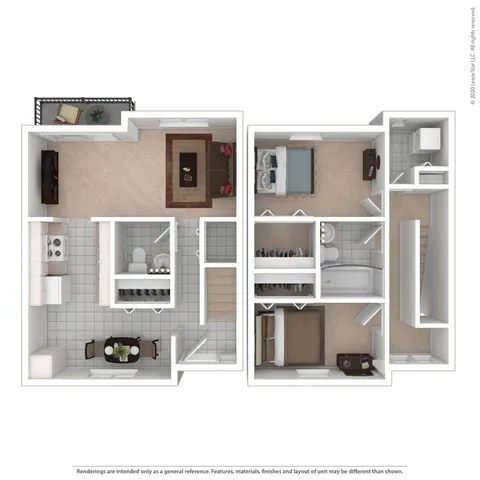 2 bed 1.5 bath