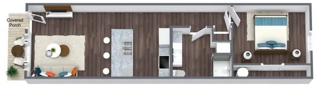Hemlock 1 bedroom floorplan