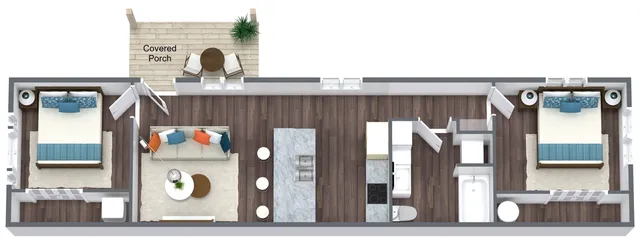 Alder 2 bedroom floorplan