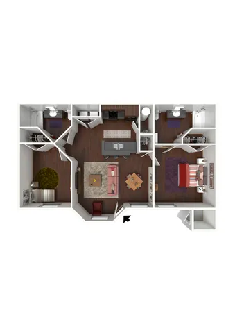 2 Bedroom Flat 3D Furnished
