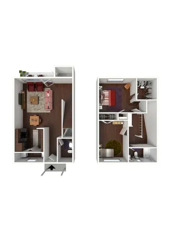 2 Bedroom Townhome 3D Furnished