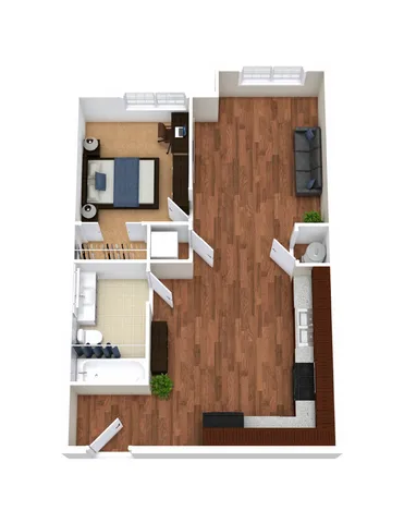 1 bed 1 bath