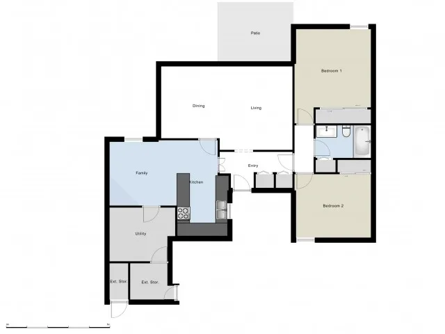 BE 2 Bed 1 Bath D/S Extended Stay