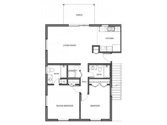 Two Bedroom, Two Bath