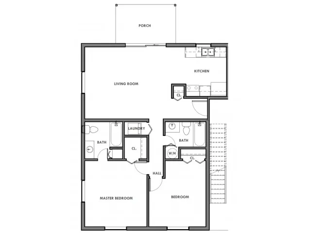 Two Bedroom, Two Bath