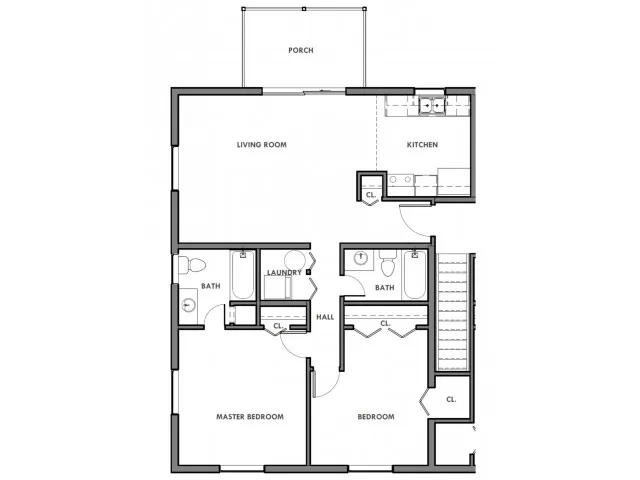 Two Bedroom, Two Bath