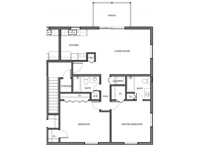 Two Bedroom, Two Bath