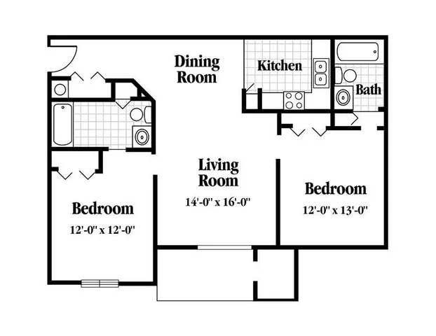 Two Bedroom, Two Bath