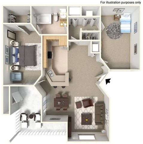 Two Bedroom One Bath