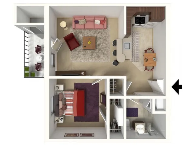 One Bedroom, One Bath