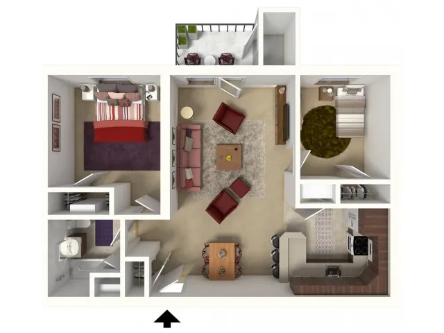 Two Bedroom, One Bath