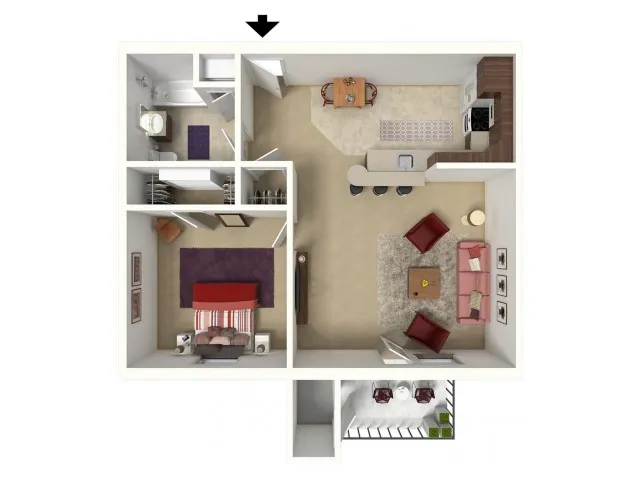 One Bedroom, One Bath
