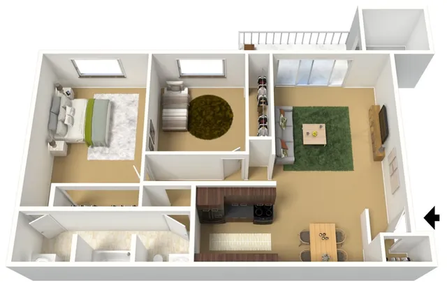 Two Bedroom, 1.5 Baths