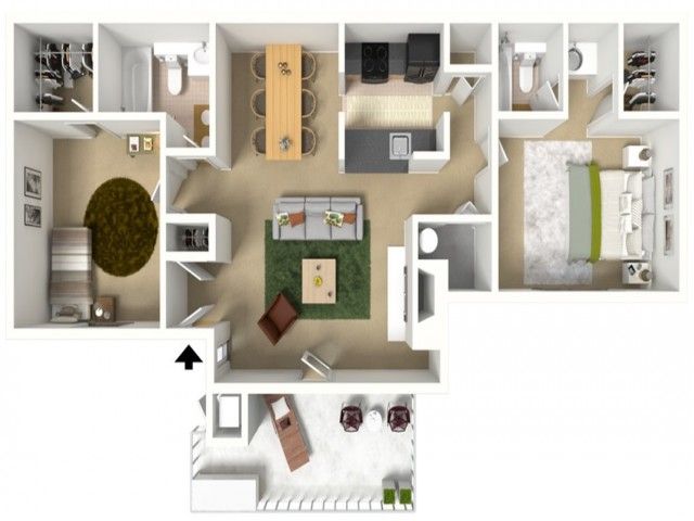 2 Bed, 2 Bath