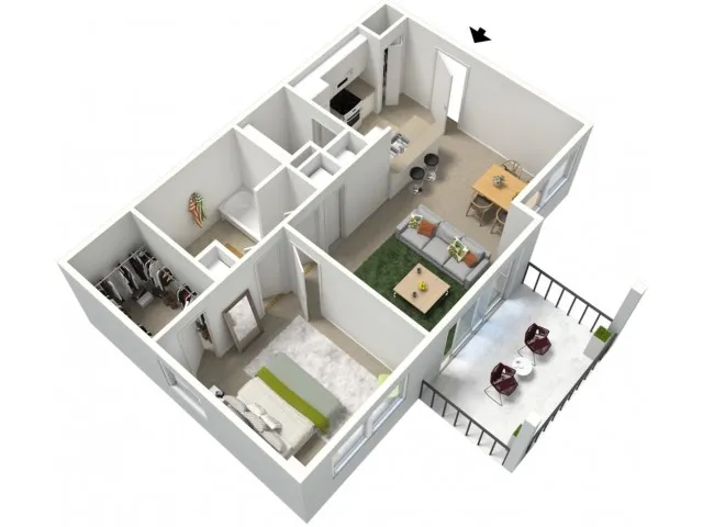 One Bedroom, One Bath