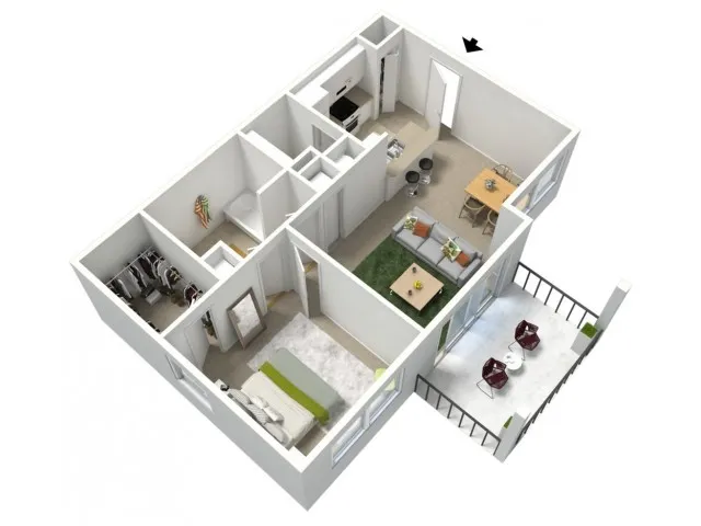 One Bedroom, One Bath