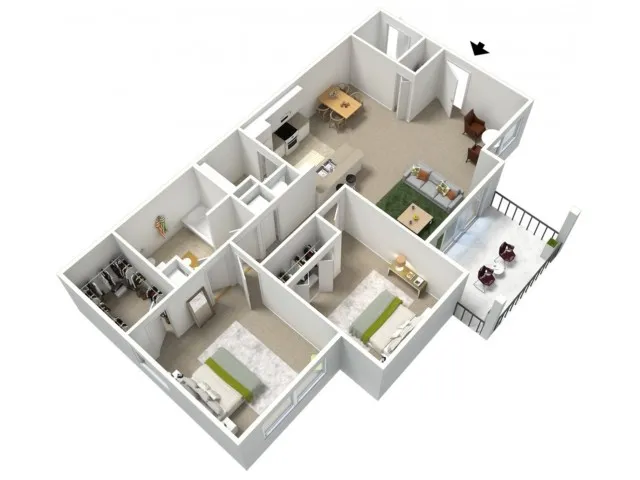 Two Bedroom, One Bath