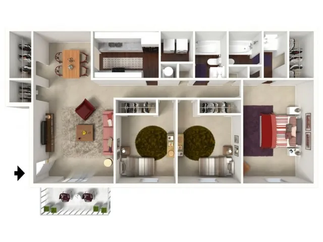 Sequoia: Three Bedroom, Two Bath