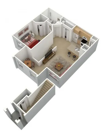 Orange Blossom with Sunroom - One Bedroom, One Bath, 2nd Floor