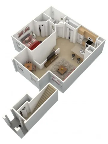 Orange Blossom with Sunroom - One Bedroom, One Bath, 2nd Floor