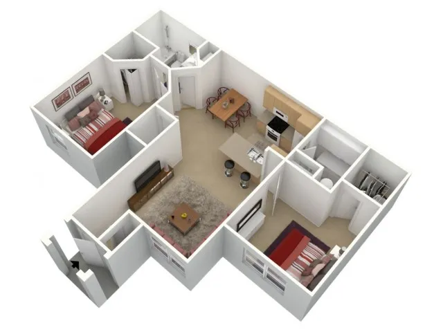 Hibiscus - Two Bedroom, One Bath,1st Floor