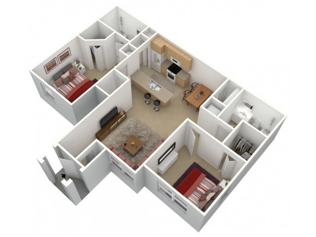 Oleander - Two Bedroom, Two Bath, 1st Floor