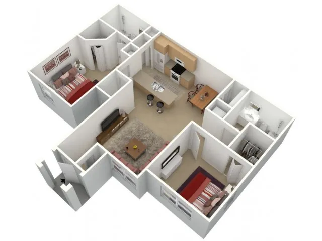 Oleander - Two Bedroom, Two Bath, 1st Floor