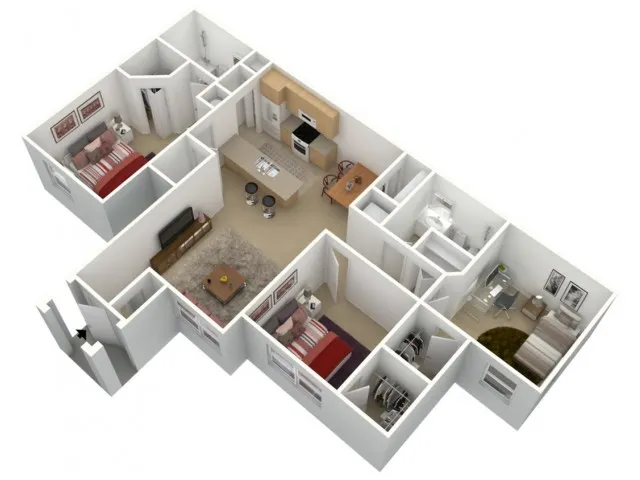 Magnolia - Three Bedroom, Two Bath, 1st Floor