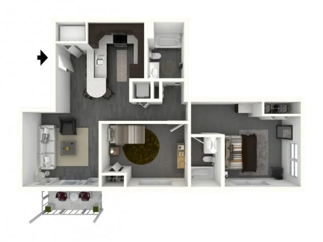 Two Bedroom, Two Bath - Medium