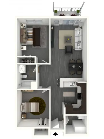 Two Bedroom, One Bath