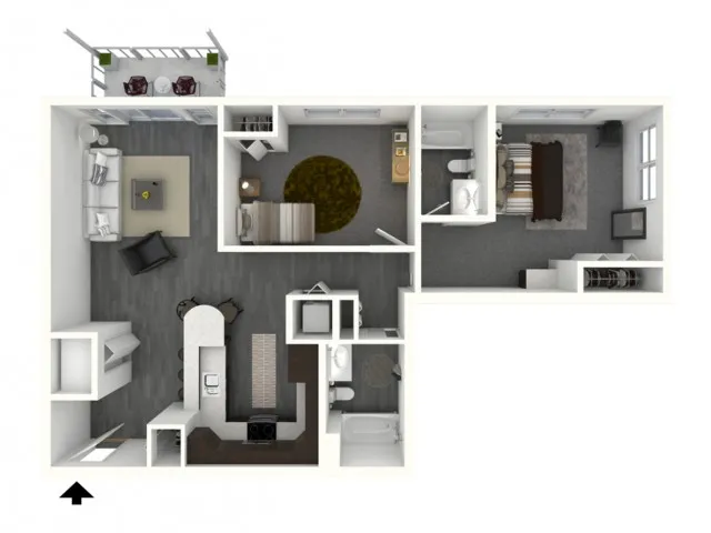 Two Bedroom, Two Bath - Large