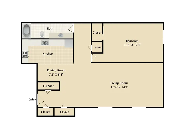 One Bedroom/One Bath